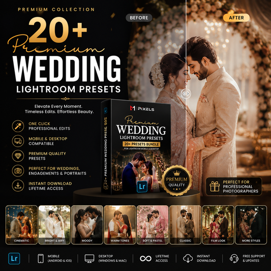 20+ Premium Wedding Lightroom Presets Bundle